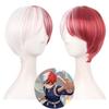 WTB Grey Red Short Hair Synthetic Wig My Hero Academy-Todo Roki Shoto Cosplay Cartoon Wig Short Hair Color Matching Wig