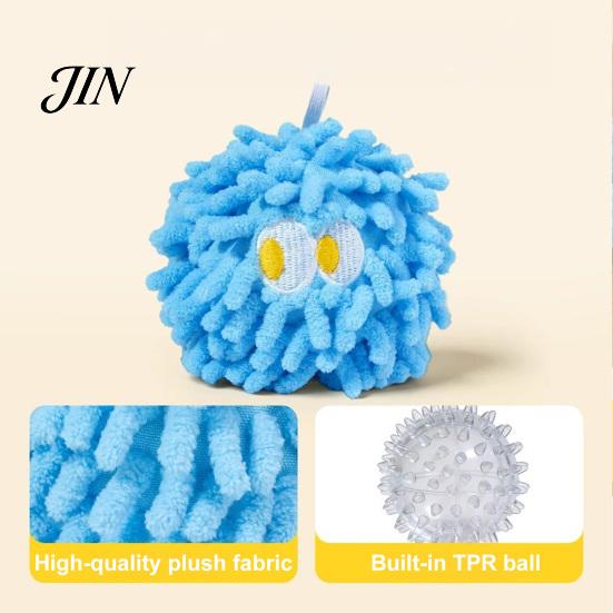 Interactive Pet Toy Squeaky Mop Ball Dog Toy, Plush Chew for Teeth Cleaning, Small Toys Self-Play Boredom Relief Medium Dogs Bite Resistant