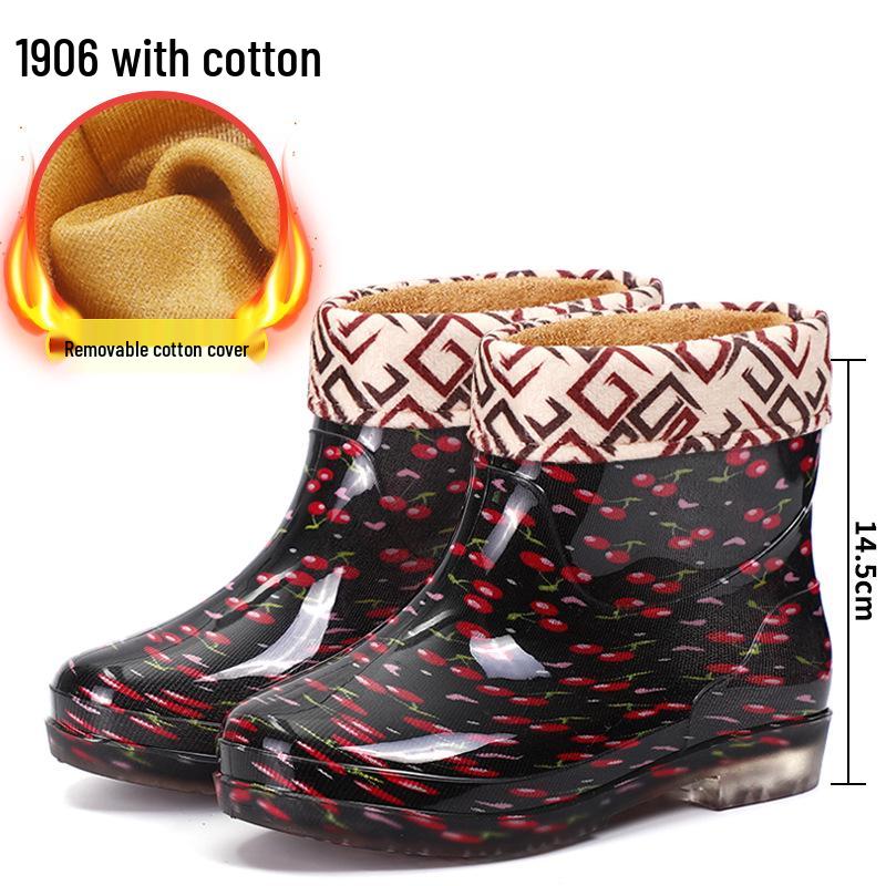 Женские хрустальные износостойкие камуфляжные резиновые сапоги - Модная, нескользящая, всесезонная уличная обувь.