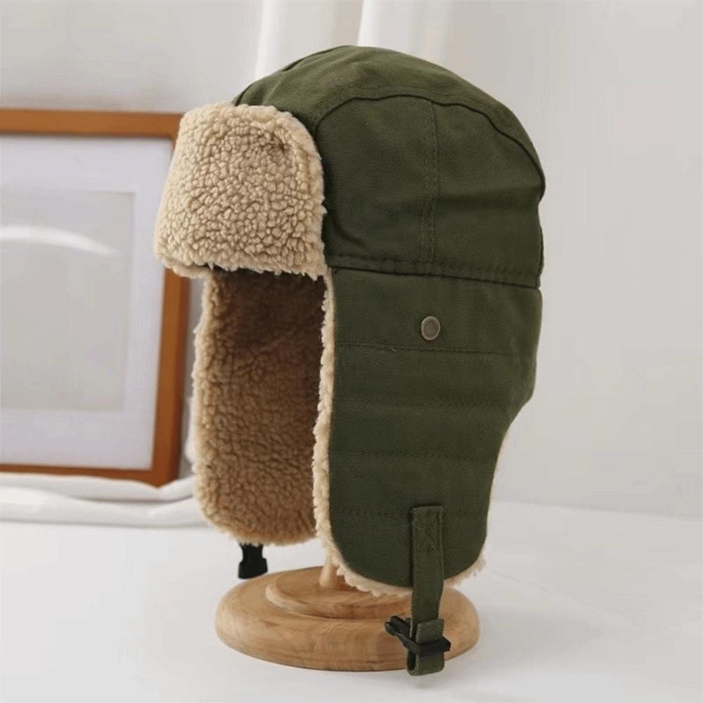 Windproof Ear Protective Hat Thickened Lei Feng Cap Simple Winter Plush Hat Men