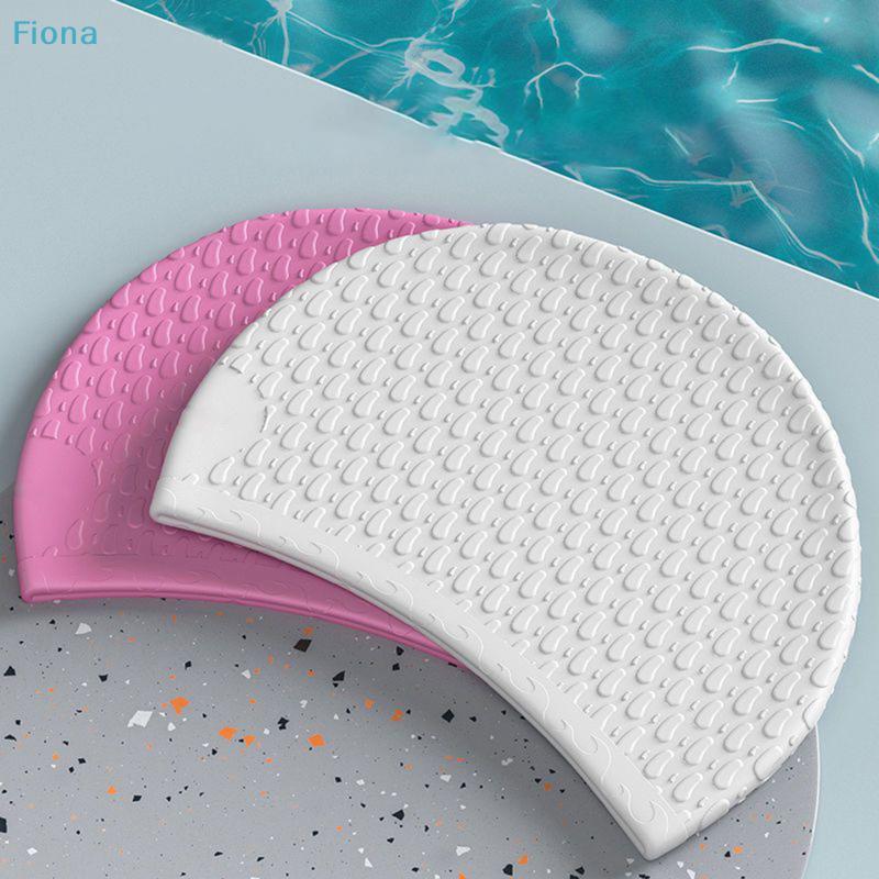 Enlarged Silicone Swim Cap with Water Drop Texture,Non-Slip Waterproof Bathing Cap for Adults,High Elastic Comfort Swimming Hat
