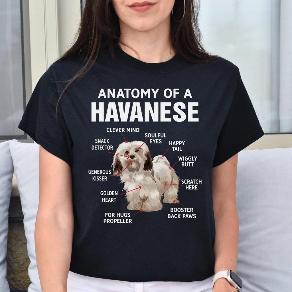 Anatomy of a Havanese Unisex T-Shirt gift Havanese dog owner tee dark heather