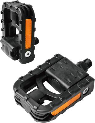 Складные педали для велосипеда GORIX GX-F55 со светоотражателями, для хранения, плоские, черные