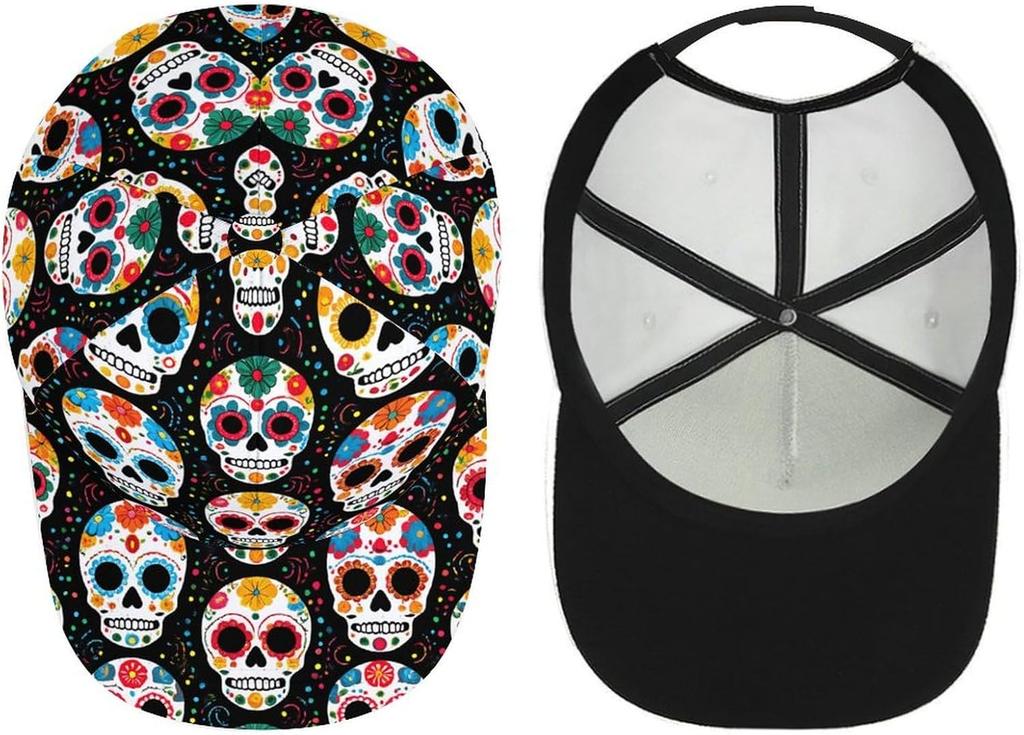 Цветная Шляпа с Цветочным Черепом Бейсболка Кепка Snapback для Мужчин Женщин Дам Хип-Хоп Тракер Кепка Папина Кепка