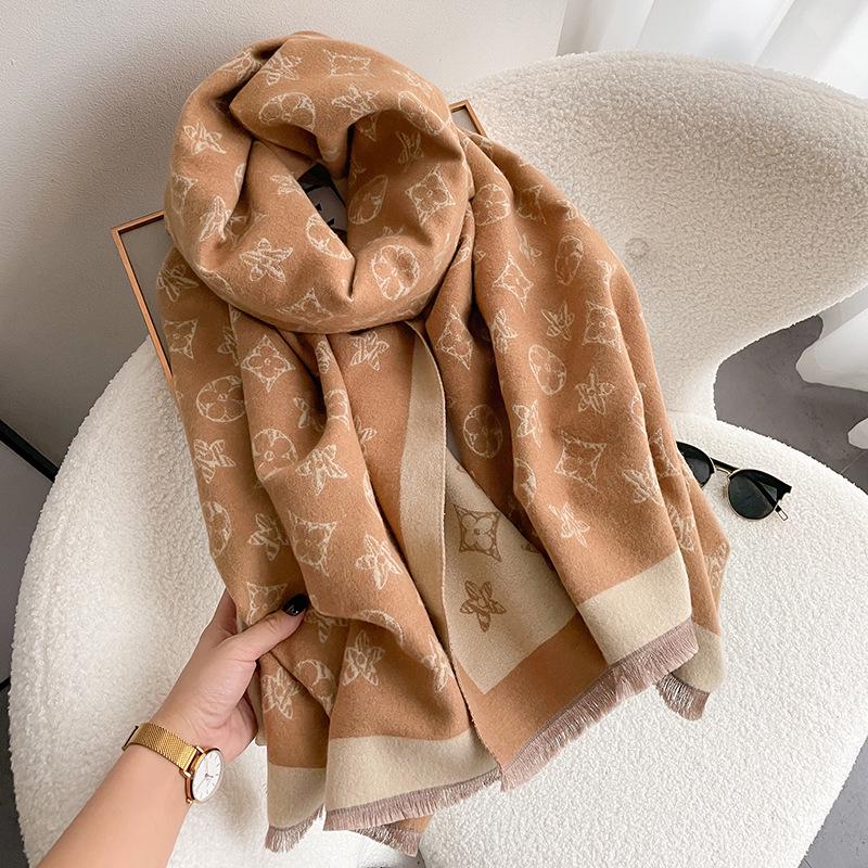 Double-Sided Imitation Cashmere Star Scarf: Women’s Fashionable Autumn/Winter Shawl