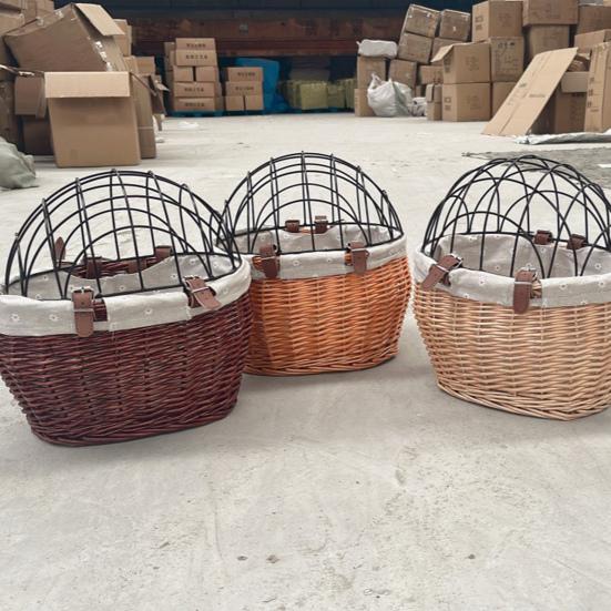 Корзина для хранения велосипеда большой вместимости универсальная простая в установке плетеная вручную сиденье для питомца передний багажник на руль велосипедные аксессуары