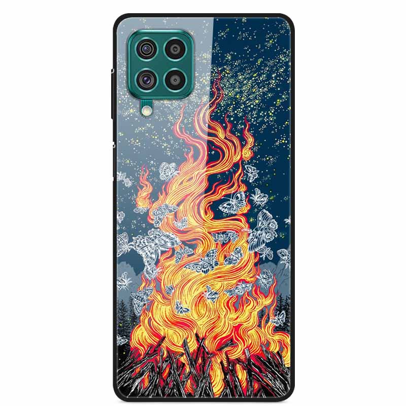 Для Samsung M32 Чехол Закаленное Стекло Жесткая Задняя Крышка Чехол Для Samsung Galaxy A12 A22 M32 Чехол Для Телефона Cover M 32 A 22 Funda Coque