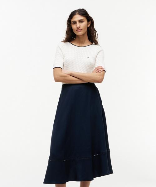 TOMMY HILFIGER Ruffled Midi Skirt (T22G6Wsc010Wt1C1G)