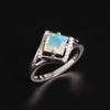 Luxury Design October Birthstone Natural Opal Ring 925 Sterling Silver Elegant Fashion Birthday Gift for Ladies and Girls