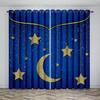 Рамадан Фестиваль Фиолетовый Принт Шторы Украшение Окна Карманы Карманы Полиэстер Шторы Спальня Гостиная Домашнее Украшение