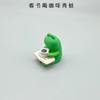 Cartoon Cat Frog Bear Yellow Chair Computer Office Model Mini Action Figures Resin Home Decor Accessories Desktop Figurine Toys