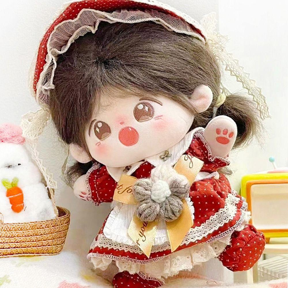 Аксессуары для кукол Кукольная одежда Разноцветная миниатюрная шапочка Платье Костюм Хлопковая мягкая кукла