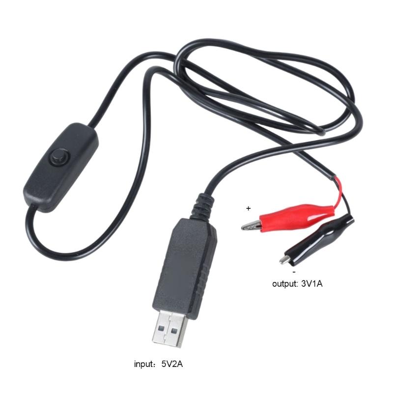Кабель-перемычка USB-папа на зажим, 100 см, адаптер питания для светодиодной подсветки 3 В, вентилятора, лампы, пульта