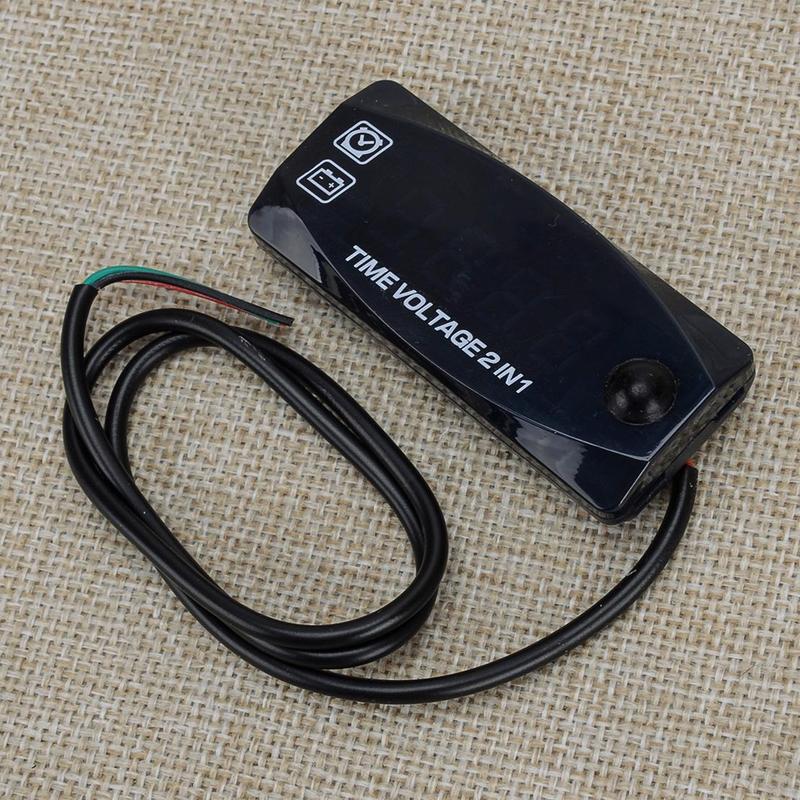 12V Digital Display Car Motorcycle Boat LED Voltmeter Voltage Gauge Time Clock Meter Switch