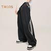 Брюки унисекс Ретро Американский стиль Уличная одежда Тонкие боковые карманы Эластичная талия Широкие штаны Сплошной цвет Спортивные штаны для тренировок в тренажерном зале Длинные брюки