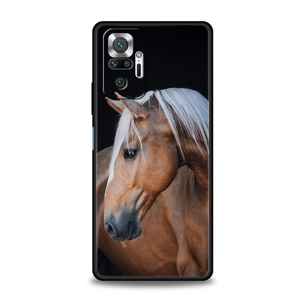 Чехол для телефона с изображением животного Лошади для Redmi 14C 10C Note 15 14 13 12 10 11 K40 Pro Plus 5G Ударопрочный Мягкий ТПУ Корпус Fundas Capas
