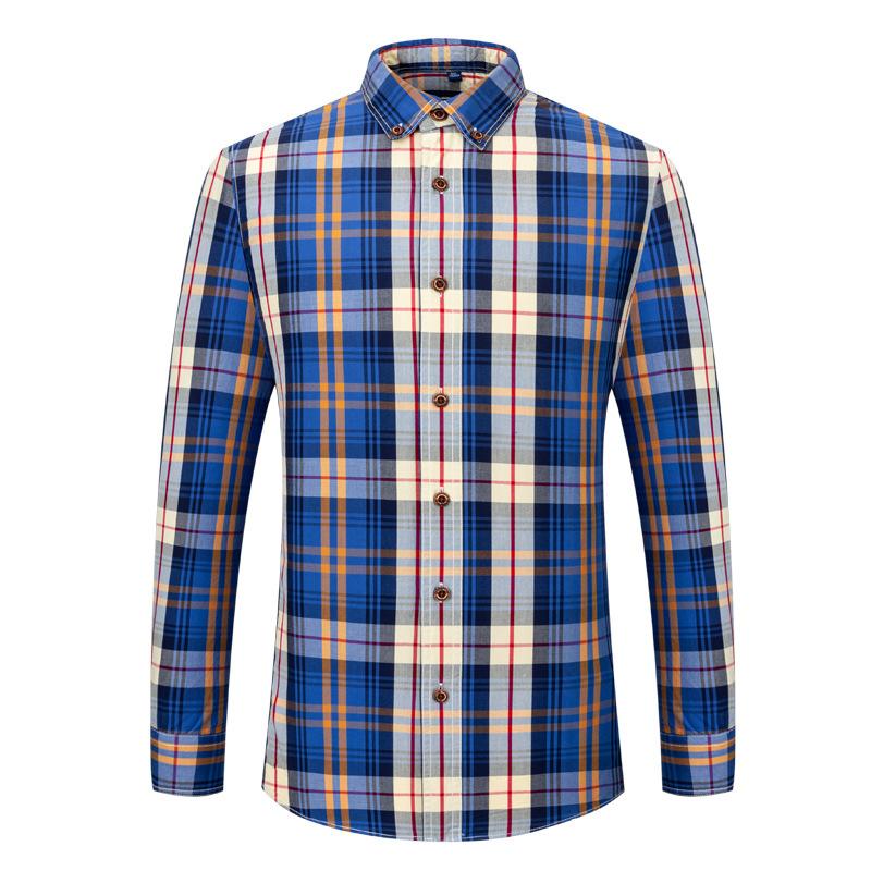 CHEST S-4XL Хлопковая мужская новая клетчатая рубашка с длинным рукавом Весенняя хлопковая повседневная рубашка Slim Fit дюймовая рубашка