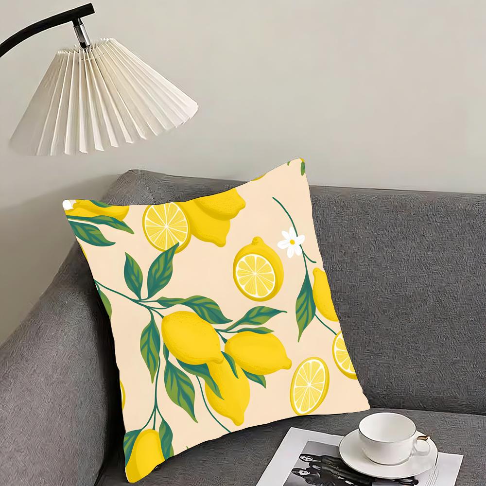 Lemon Fashion Cushion Cover Pillowcase Ultra Soft Skin Friendly Fabric Cloud Like Comfort Concealed Zipper