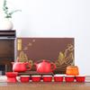 Black Pottery Kung Fu Tea Set Household Brewing Teapot Company Real Estate Hand-over Gift Business Gift Printing