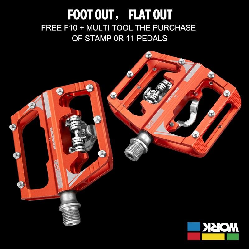 Педали RACEWORK M215 для велосипедной подножки Mtb, смешанные педали, зажим для горного велосипеда, подставка для ног, двойная функция, Spd, алюминий