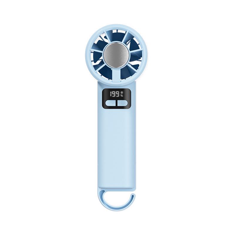 Portable Digital Display Cooling Fan with 199 Settings - Handheld, Desktop, Carabiner Compatible for Outdoor Use
