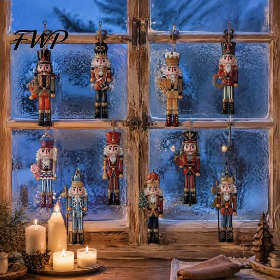 Classic European Style Nutcracker 48Pcs Christmas Wooden Ornaments, Soldier Hanging Decorations, Vintage Holiday Gift for Friends Wood Tree Decor Xmas