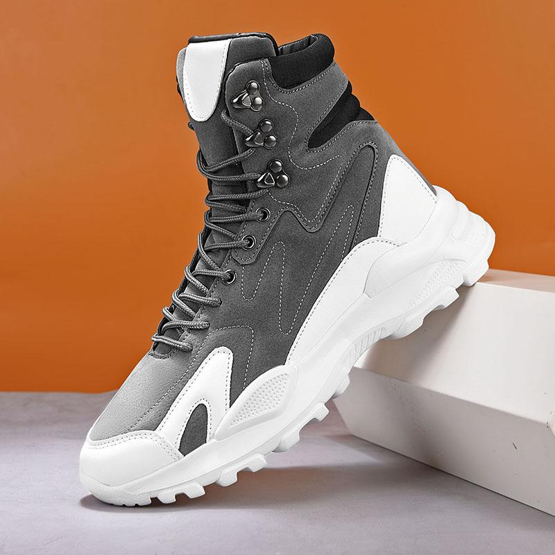 2024 Spring Man Casual Shoes Fashion Comfortable Breathable High Top Sneakers For Men Outdoor Non Slip Mens Ankle Boots Platform