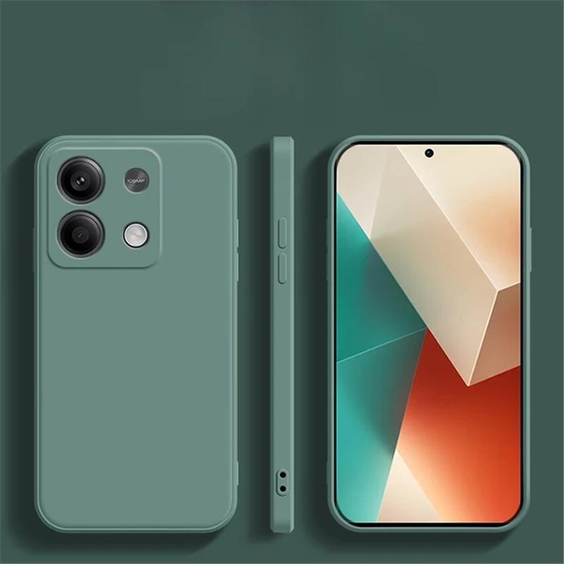 Square Liquid Silicone Soft TPU Case For Xiaomi Redmi Note 13 12 11 Pro Plus 12S 11S K70E 13C Poco X5 X6 Pro 5G 4G Full Protection TPU Back Cover
