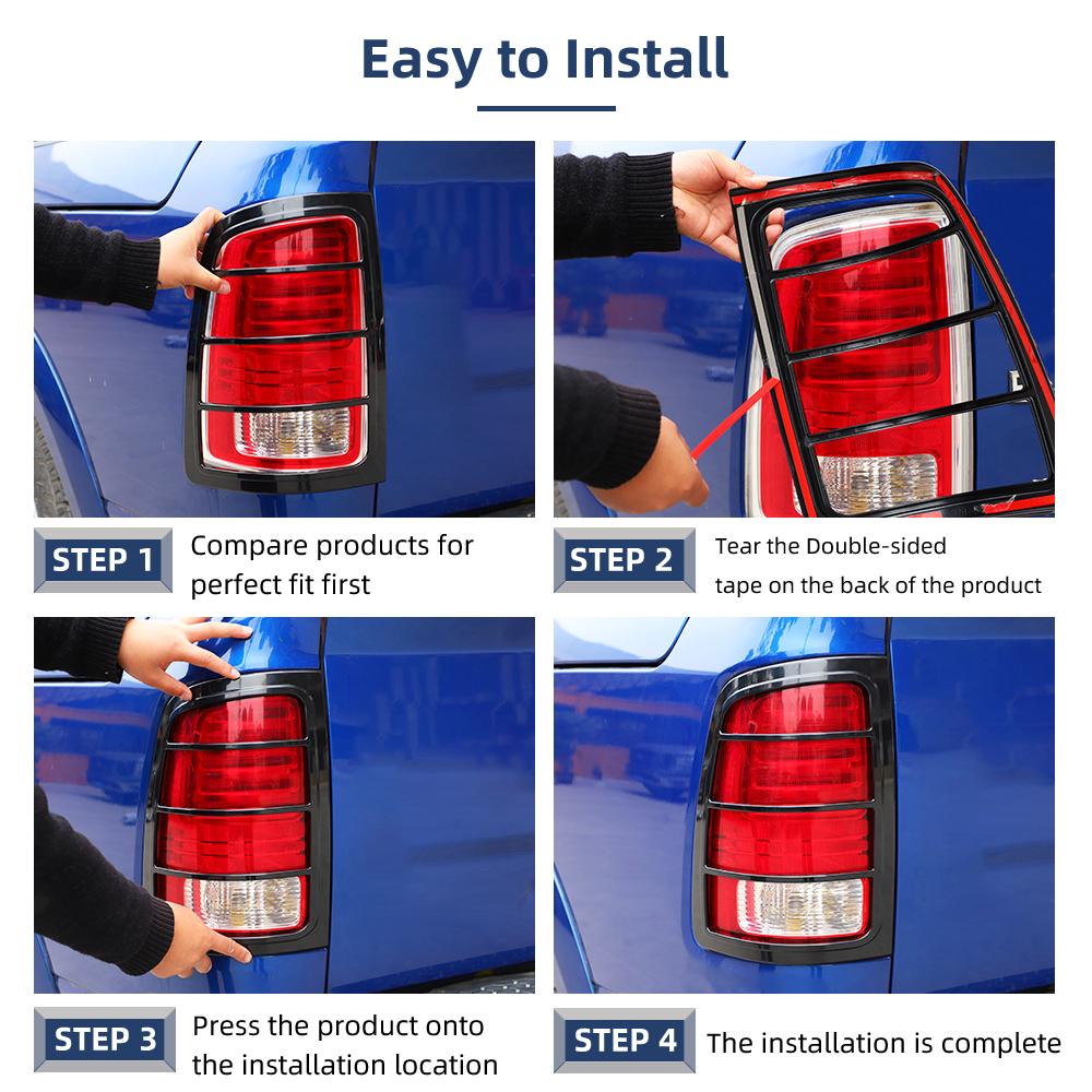 Black Taillight Tail Light Trim Bezel Lamp Cover for 09-18 Dodge Ram 1500 2500+