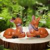 2Pcs Resin Deer Figures, Ornament, Crafts, Outdoor Sculptures Animal Figurines for