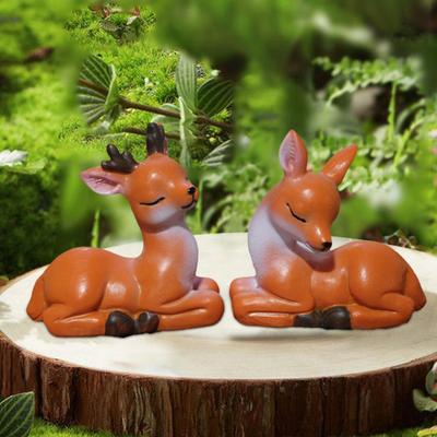 2шт. Фигурки оленей из смолы, украшения, поделки, скульптуры для улицы, фигурки животных для
