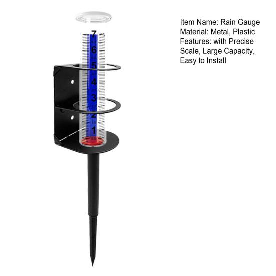 Уличный дождемер с металлическим колышком, большой емкости, для сада, газона, двора, забора, патио, фермы, трубка для измерения воды и дождя с монтажной стойкой
