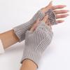 Short Fish Scale Wool Gloves Autumn and Winter New Style Female Students Fashion Knitted Warm Fingerless Sleeves Fake Sleeves