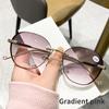 Women Men Luxury Rimless Reading Glasses Fashion Design Round Gradien Eyewear Trendy New Ladies Far Sight Eyeglasses Degrees