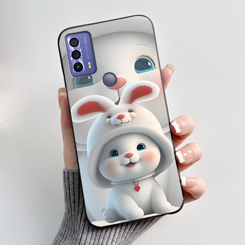 New Design Case For TCL 20B (6159K) Fashionable Black Love Pattern Shockproof Protective Cover Soft Silicone Black Case