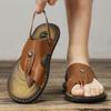 Летние мужские сандалии, нескользящие шлепанцы для мужчин, пляжные сандалии, кожаные тапочки на мягкой подошве, мужские повседневные сандалии для отдыха на открытом воздухе, большой размер
