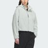adidas City Escape Pattern Print Повседневная спортивная флисовая куртка с капюшоном Женские куртки Серебристо-серые IP7050