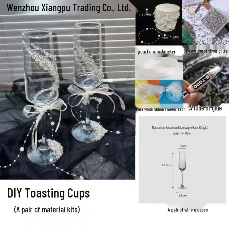 Фиолетовая кисточка Мозаика Бабочка Бокал для тостов с шампанским Набор для самостоятельной сборки для свадеб