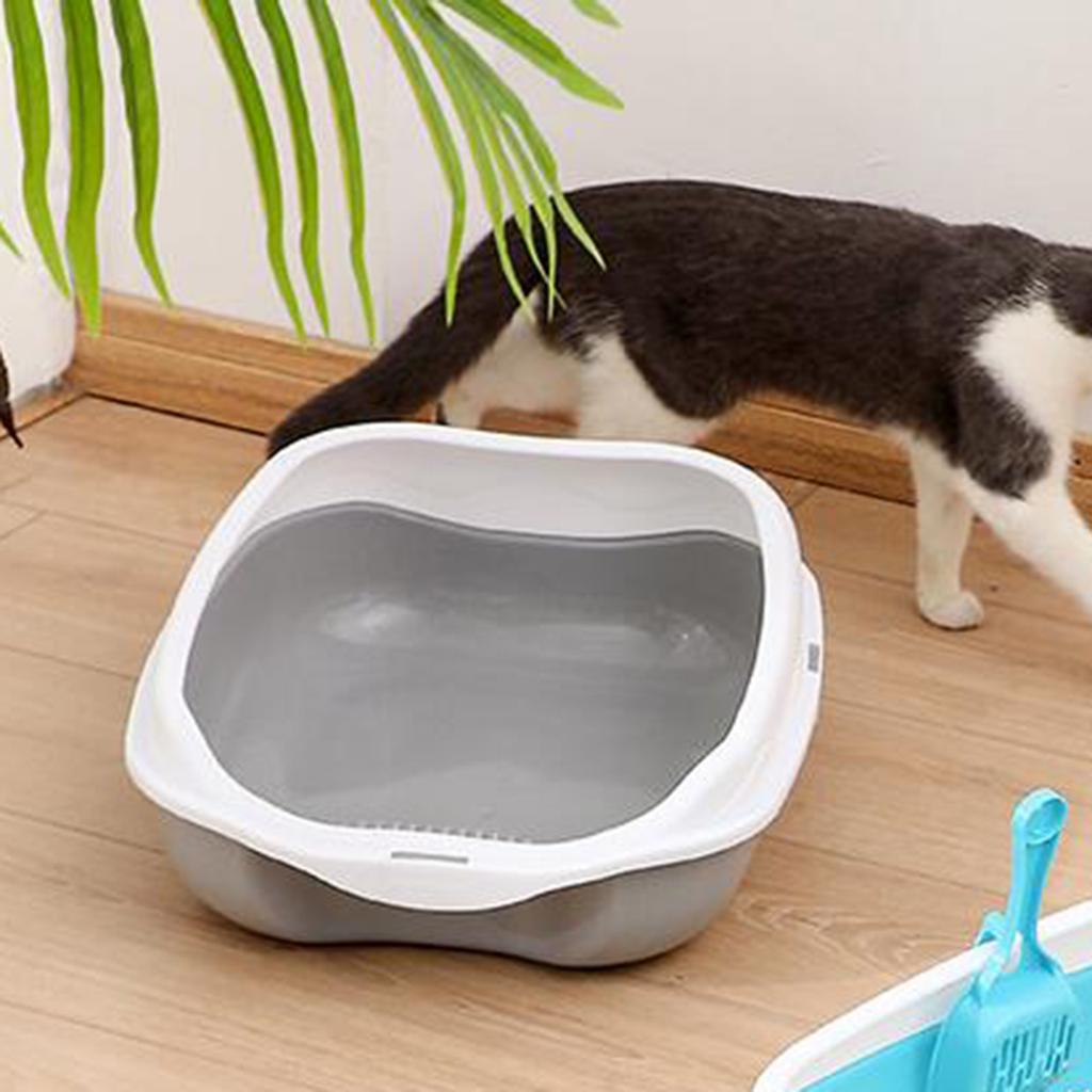 Semi enclosed cat little box With High Side Bedpan Potty Toilet for Small Pets Indoor Cats little tray Kitty litter pan Shovel