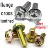 White Zinc Serrated Flange Hex Bolt Screw & Nut Set M4-M8, Plated Flange, Knurled Cross