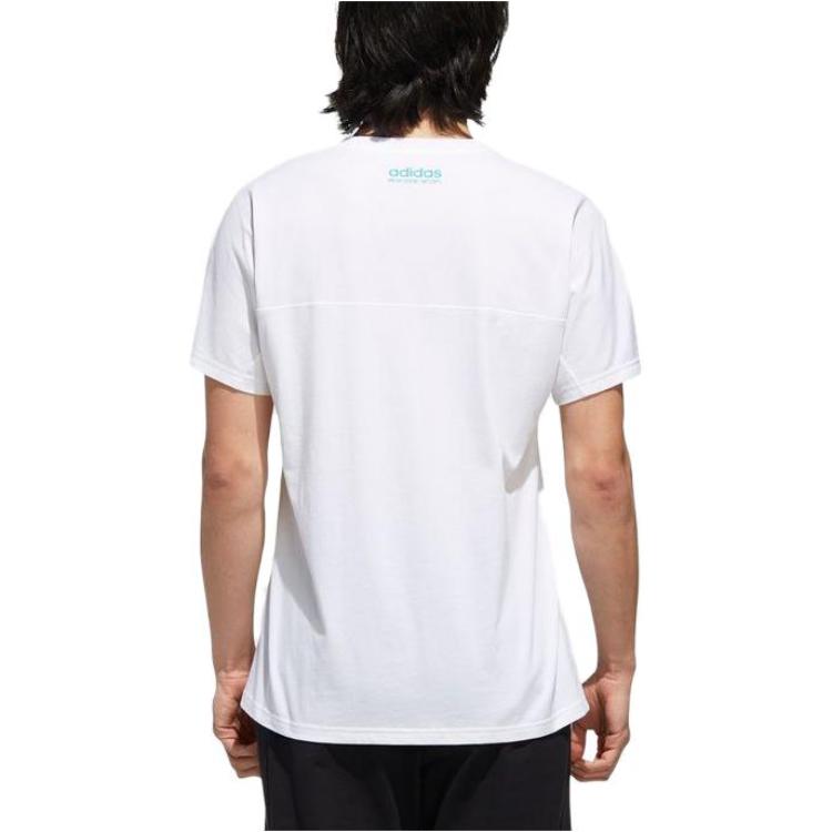 Adidas Neo T Shirts Men's White Crew Neck Moderate Straight Fit DW8189