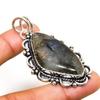 Labradorite Gemstone Handmade 925 Silver Plated Jewelry Pendant 2.27"