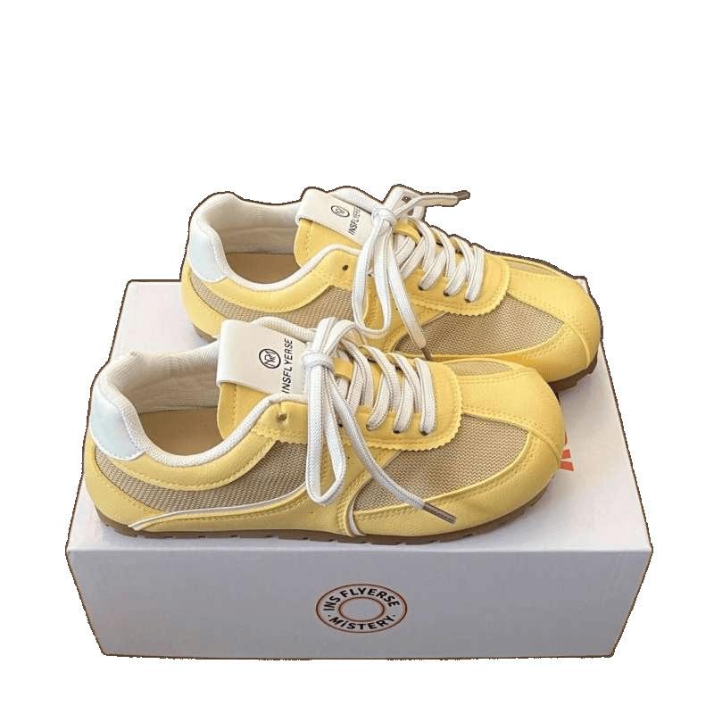 Spring Soft-soled Retro German Training Shoes Women's Shoes 2025 New Mesh Breathable Casual Ugly Cute Flat Baseplate Shoes Little White Shoes