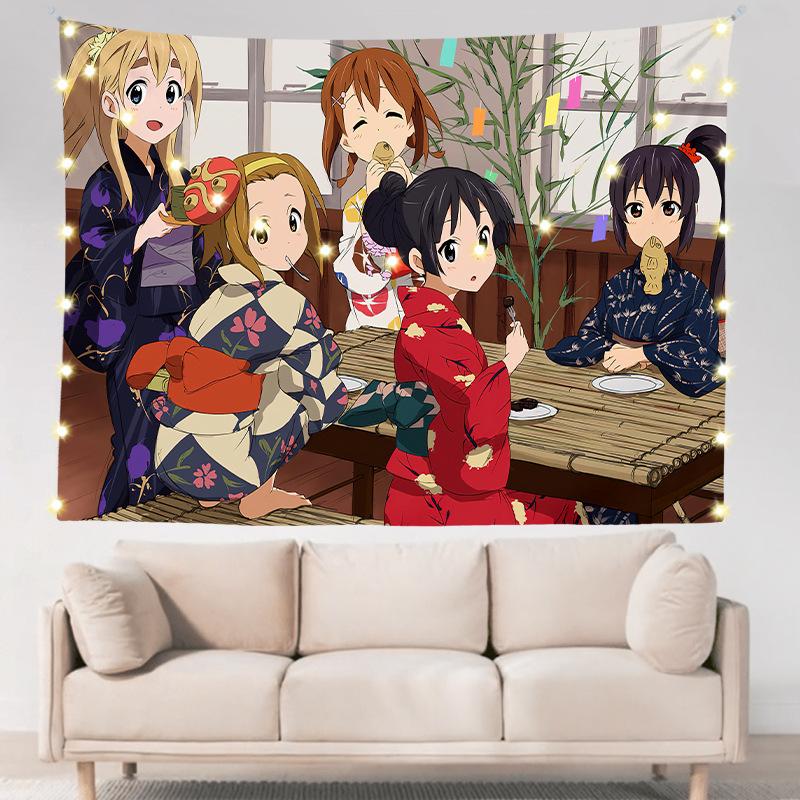 Легкий роман для девочек в общежитии, двухмерное аниме, настенное украшение для спальни, тканевое подвесное одеяло