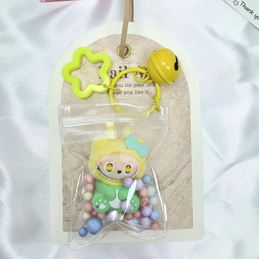 Transparent Dust Bag Bow Labubu Baby Bag Pendant Keychain Baby Walking Bag Decoration Cute Trendy Play