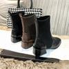 Женские эластичные носки сапоги женские осенне-зимние новые квадратные носки короткие сапоги без застежек модные ботильоны Botas De Mujer