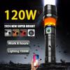Super Bright Flashlight 120W LED Torch COB Lights Rechargeable Torch Light Long Shot 1500M Zoomable Lamp Work Light Waterproof Lantern Magnetic