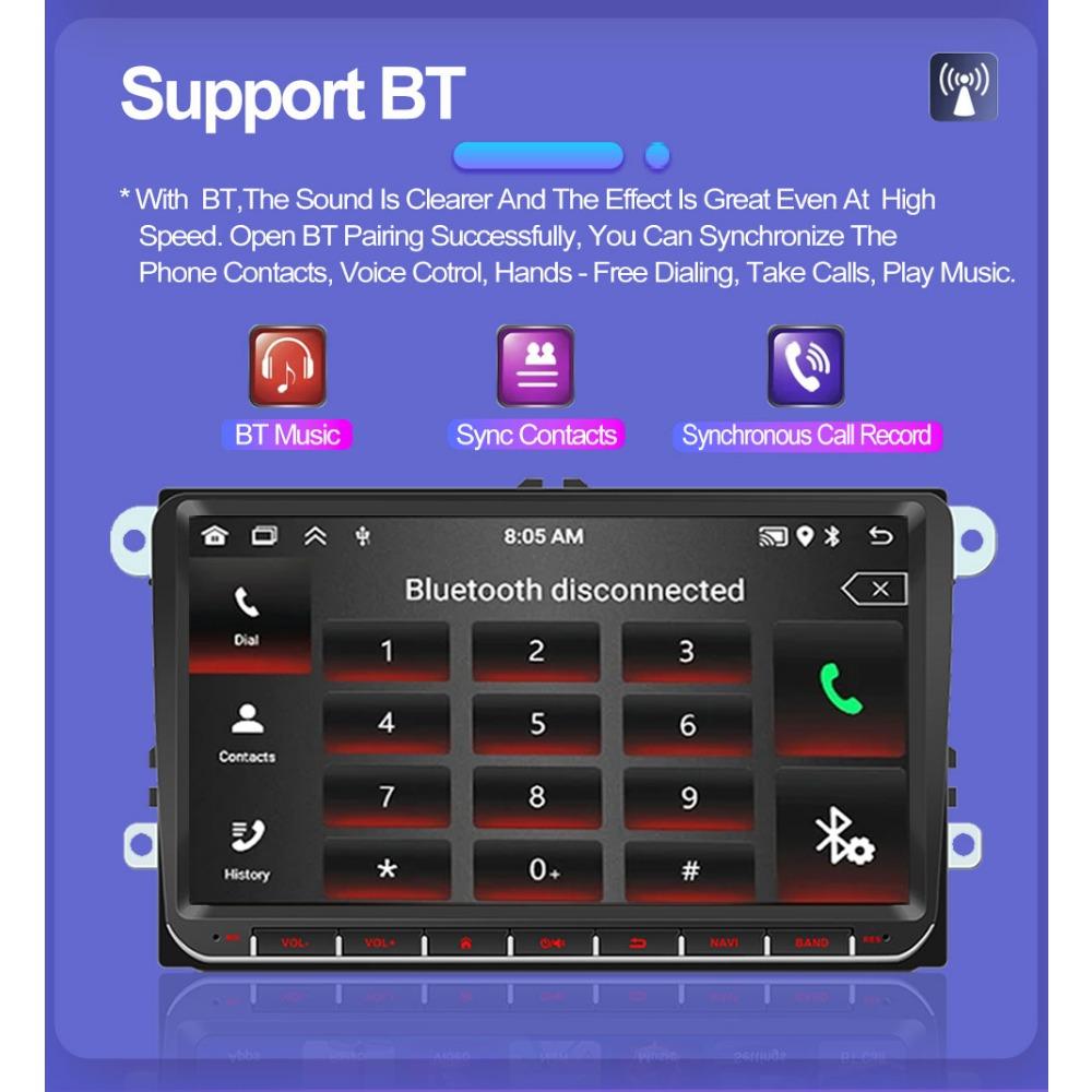 Car Radio Multimedia Player For Volkswagen/Golf/Polo/Tiguan/Passat/b7/b6/SEAT/Leon/Skoda/Octavia 2 Din Android Carplay GPS Autoradio 1+32GB