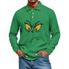 Men's Casual Style Solid Color Loose  Shirt Long-sleeved Top