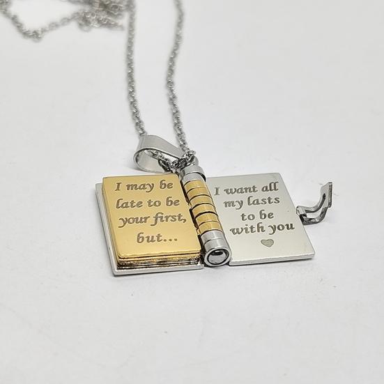 Ожерелье-книга для дочери Моя невероятная девочка Кулон из нержавеющей стали с гравировкой Ожерелье-мини-книга Ювелирный подарок